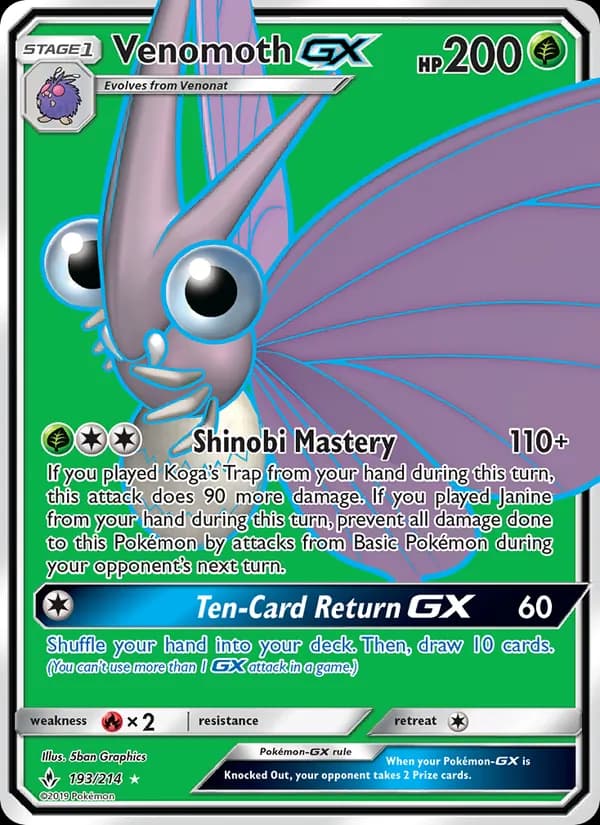 Venomoth GX card in English