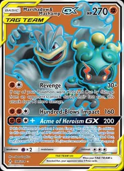Marshadow & Machamp GX card in English