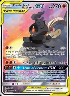 Marshadow & Machamp GX card in English
