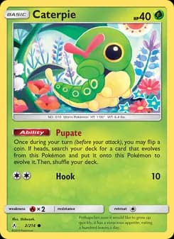 Caterpie card in English