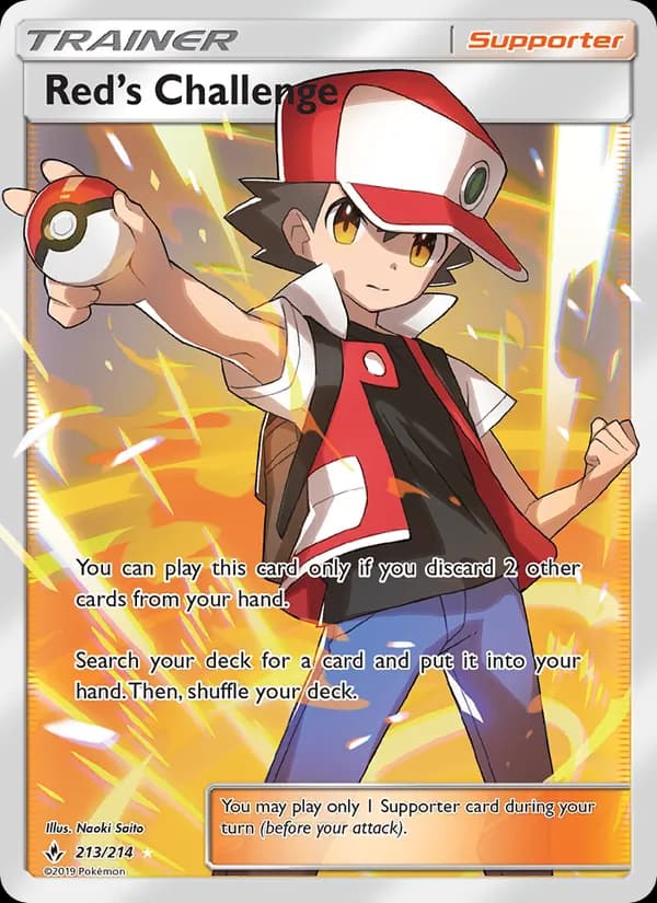 Red’s Challenge card in English