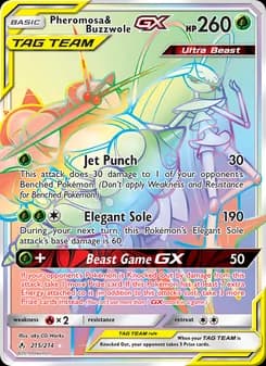 Pheromosa & Buzzwole GX card in English