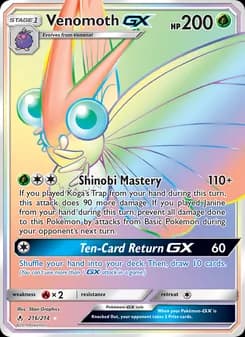 Venomoth GX card in English