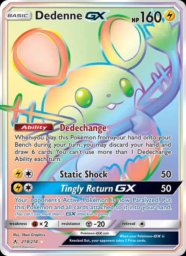Dedenne GX card in English