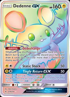 Dedenne GX card in English