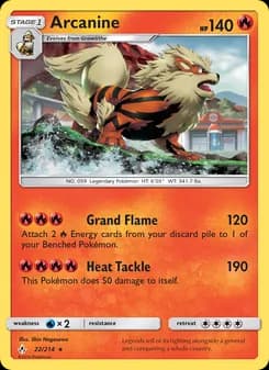 Arcanine card in English