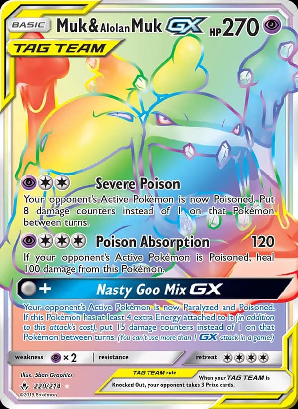 Muk & Alolan Muk GX card in English