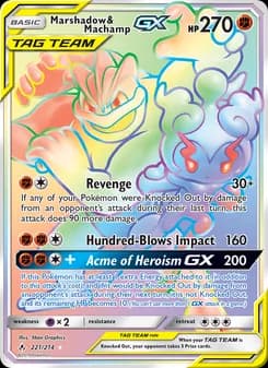 Marshadow & Machamp GX card in English