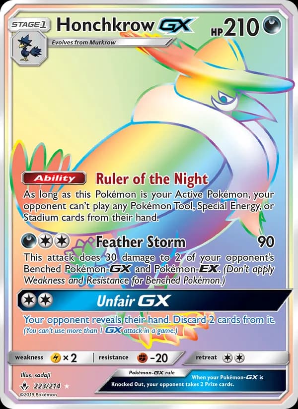 Honchkrow GX card in English