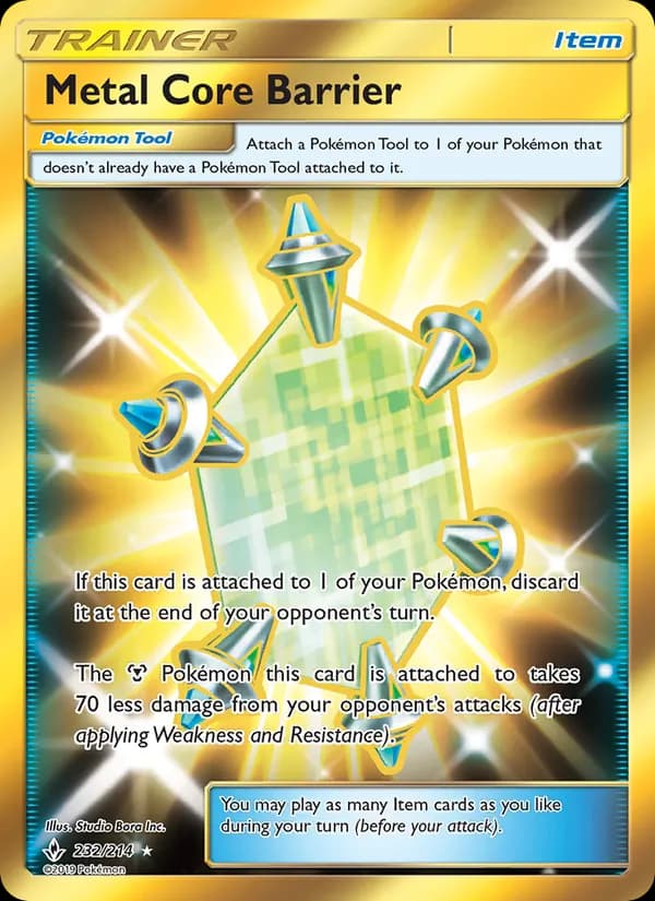 Metal Core Barrier card in English