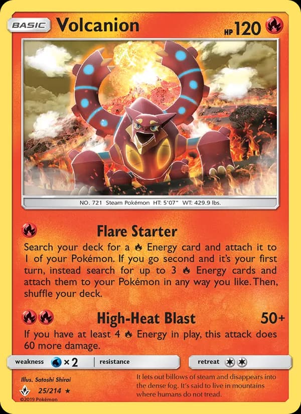 Volcanion card in English