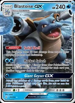 Blastoise GX card in English