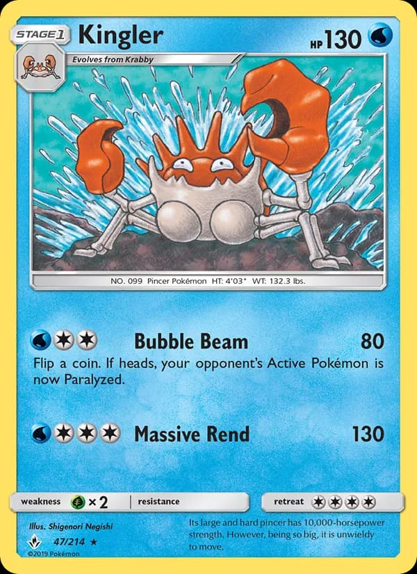 Kingler card in English