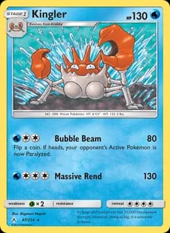 Kingler card in English