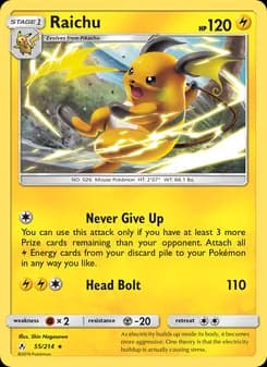 Raichu card in English
