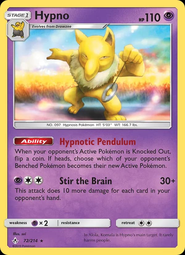 Hypno card in English