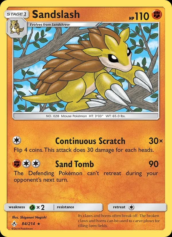 Sandslash card in English
