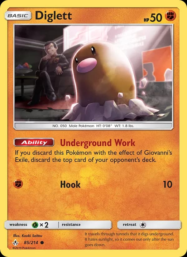 Diglett card in English