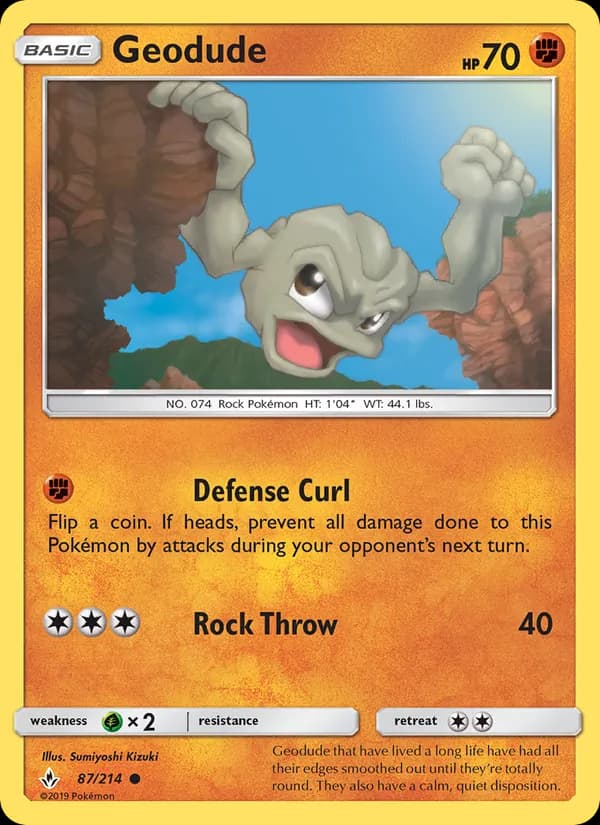 Geodude card in English