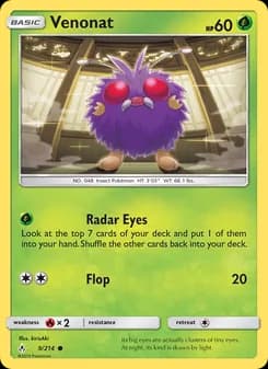 Venonat card in English