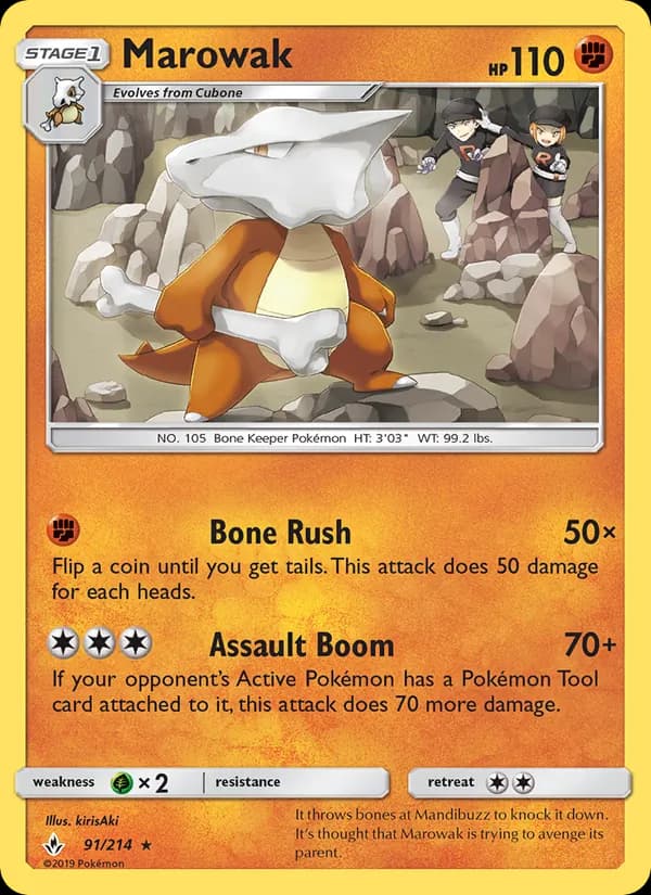 Marowak card in English