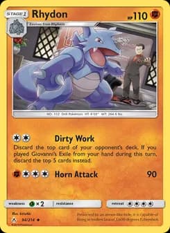 Rhydon card in English