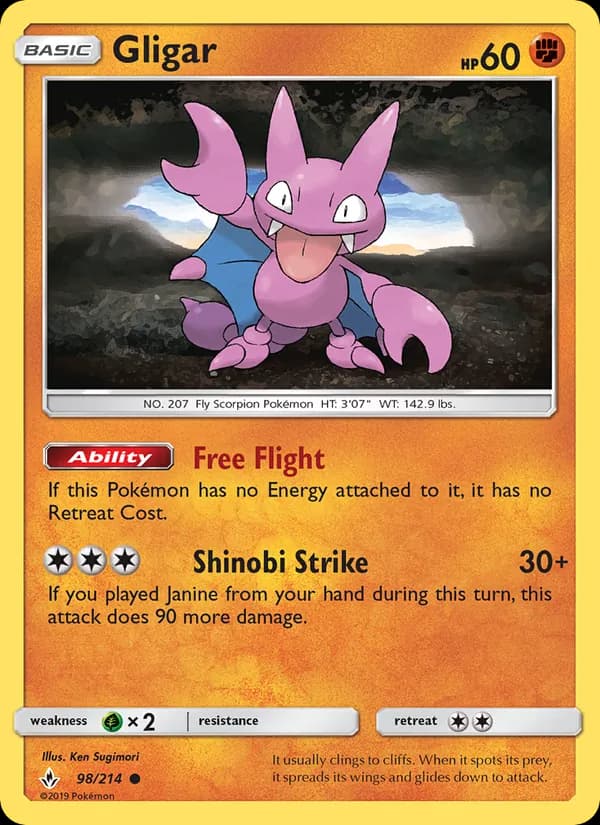 Gligar card in English