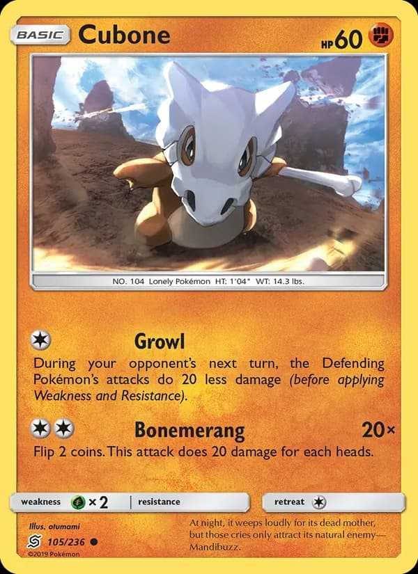 Cubone card in English