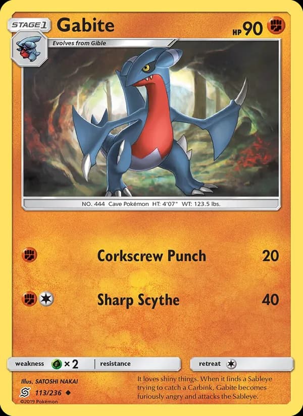 Gabite card in English