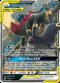 Umbreon & Darkrai GX card in English