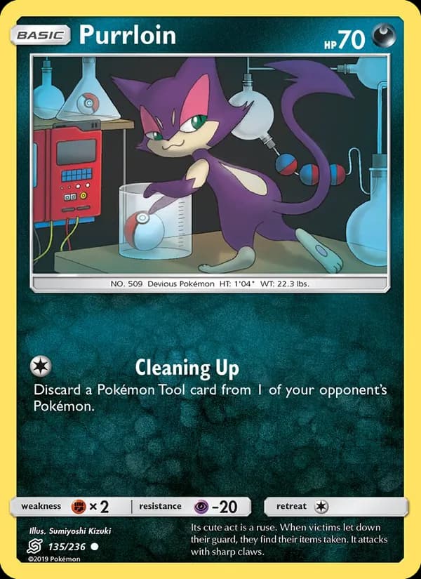 Purrloin card in English