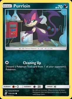 Purrloin card in English
