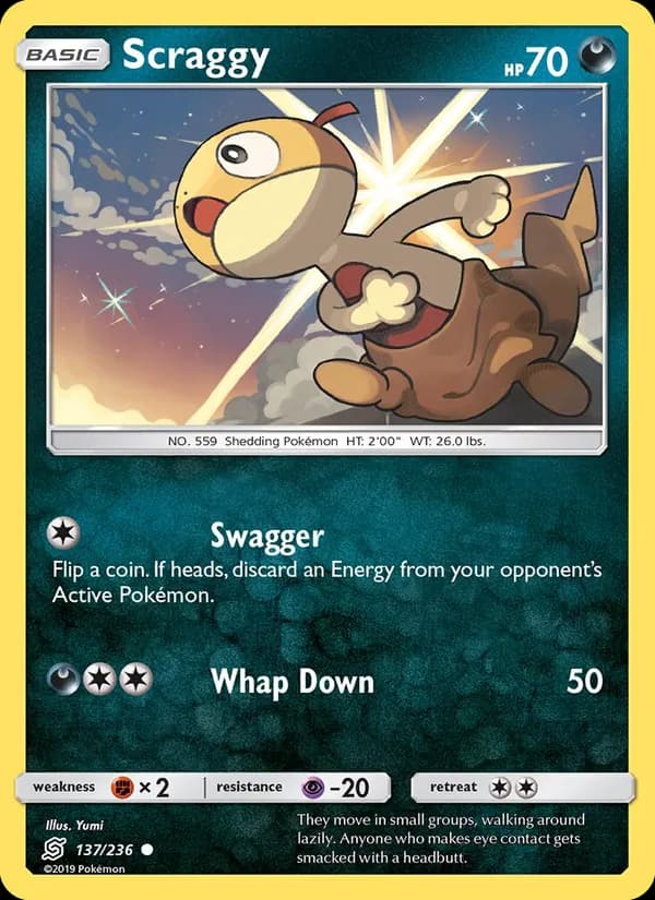 Scraggy card in English