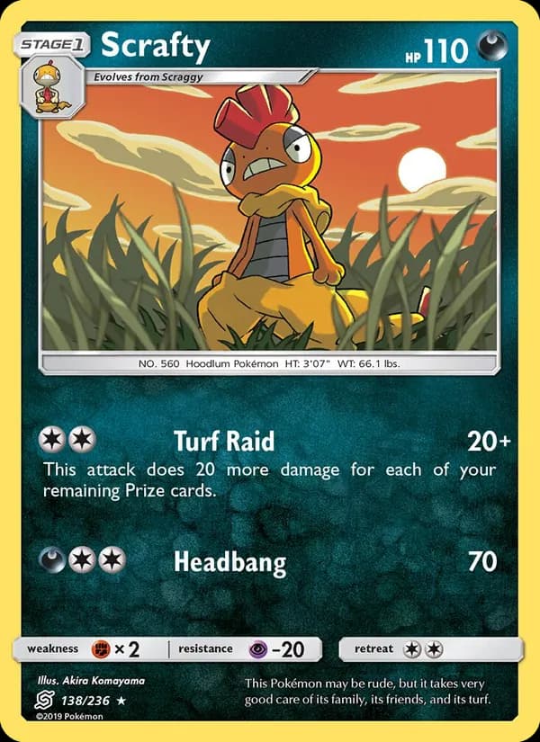 Scrafty card in English