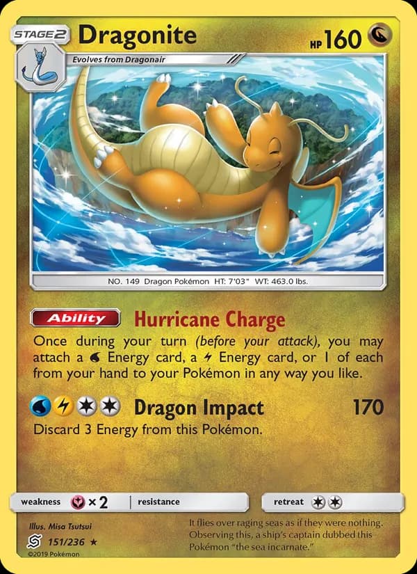 Dragonite card in English