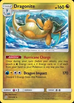 Dragonite card in English