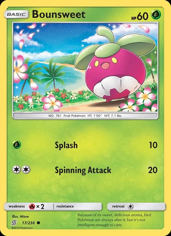 Bounsweet card in English