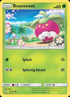 Bounsweet card in English