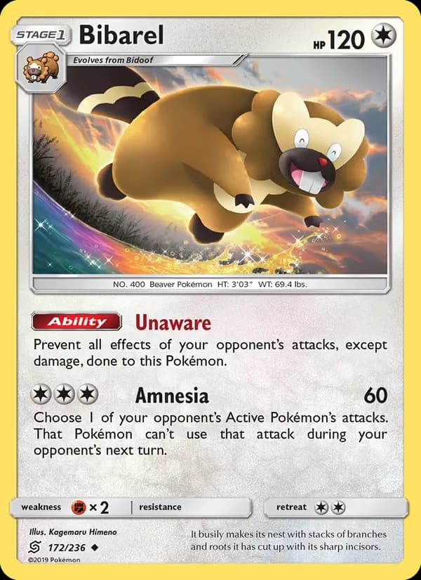 Bibarel card in English