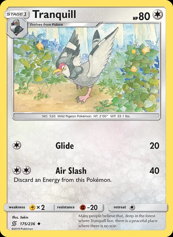 Tranquill card in English