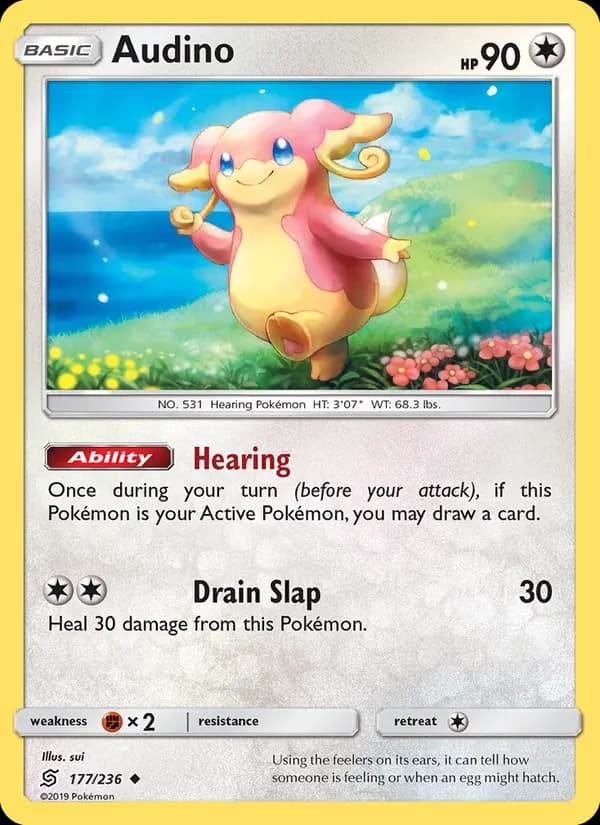 Audino card in English