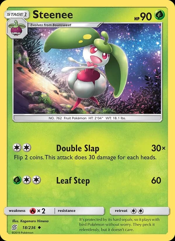 Steenee card in English