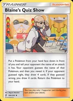 Blaine’s Quiz Show card in English