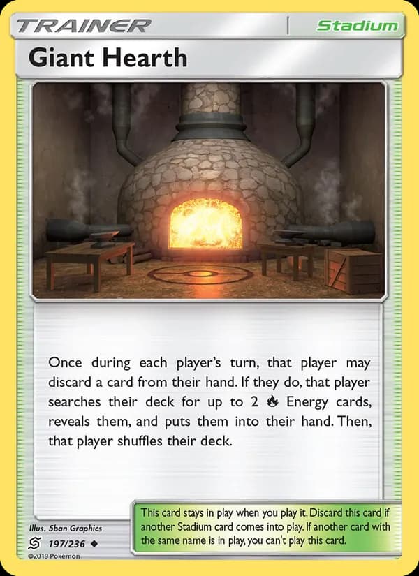 Giant Hearth card in English