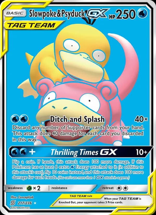 Slowpoke & Psyduck GX card in English