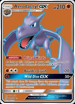 Aerodactyl GX card in English