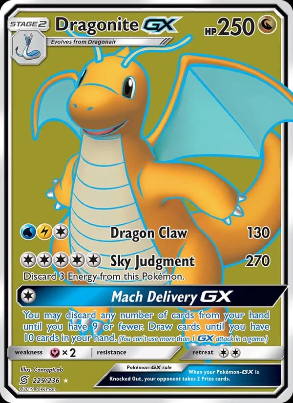 Dragonite GX card in English