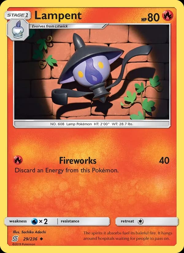 Lampent card in English