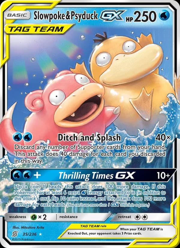 Slowpoke & Psyduck GX card in English