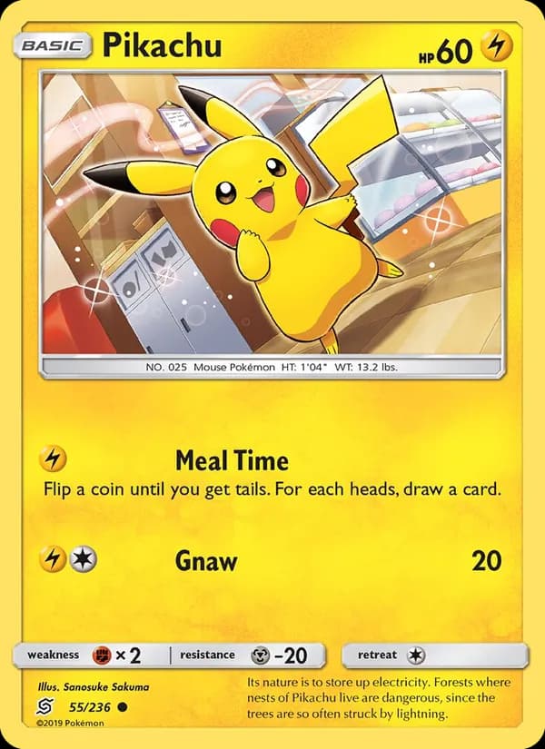 Pikachu card in English